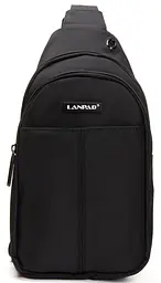 Чоловіча сумка-слінг Lanpad тканинна Чорний - мініатюра 2