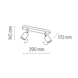 Світильник-спот TK Lighting TOP Black/White 2 6266 - мініатюра 3