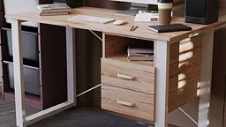 Письмовий стіл із ящиками Ferrum-decor Оскар 750x1200x600 метал Білий ДСП Дуб Сан-Марино 16 мм (FRD-103221) - мініатюра 2