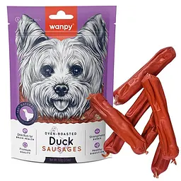 Wanpy Duck Sausages ВАНПІ СОСИСКИ З КАЧКОЮ ласощі для собак, 100 г