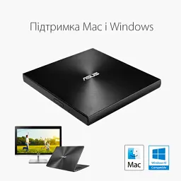 Оптичний привід DVD-RW Asus SDRW-08U9M-U/BLK/G/AS (90DD02A0-M29000) - мініатюра 5