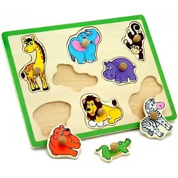 Дерев'яна рамка-вкладиш Viga Toys Звірята (50019) - мініатюра 2