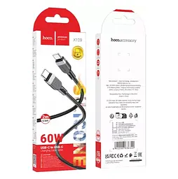 Кабель Hoco X109 Energy 60W silicone charging data cable Type-C to Type-C (L-2M) Black - мініатюра 2
