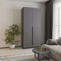 Шафа 2-дверна MebelStar Оскар ДСП BG, стандарт 100x52x220 см Антрацит (MBS-4480)