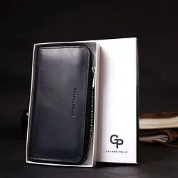 Шкіряний чоловічий гаманець GRANDE PELLE 19,5х10х2,2 см acs0026944 - мініатюра 8