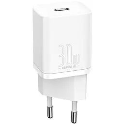 Мережевий зарядний пристрій Baseus Super Silicone PD 30W Type-C White (CCSUP-J02) [78686] - мініатюра 1