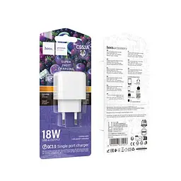 Сітчастий зарядний пристрій HOCO CS52A Surplus single-port QC3.0 charger білий - мініатюра 2