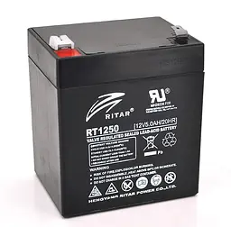 Акумуляторна батарея AGM RITAR RT1250B, Black Case, 12V 5,0Ah - мініатюра 2