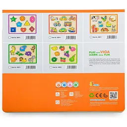 Дерев'яна рамка-вкладиш Viga Toys Кольоровий транспорт 8 елементів (50016) - мініатюра 3