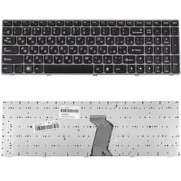 Клавіатура для ноутбука LENOVO (Y570) rus чорний фіолетовий frame