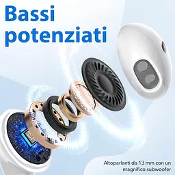 Навушники Bluetooth, Bluetooth 5.3 HD Стерео навушники-вкладки-вкладки 46H Сенсорна функція IPX6 Водонепроникні навушники - мініатюра 4