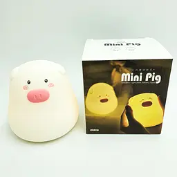 Силіконовий дитячий нічник 7 LED кольорів світильник іграшка Свинка UKC Mini Pig LAMP - мініатюра 7