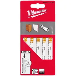 Полотна для лобзиків T101BF Bi-Metal MILWAUKEE, 75х2,5мм, (5шт), (деревина, чистий різ)