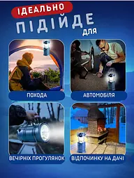 Кемпінговий ліхтарик-лампа 2 в 1світлодіодний акумуляторний на сонячній батареї , блакитний (77006052) - мініатюра 9