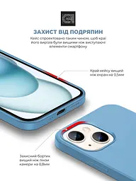 Силиконовый чехол с MagSafe для Apple iPhone 15, ICON2 MagCase, голубой, противоударный, панель с мягкой подкладкой, защита всего корпуса, поддержка беспроводной зарядки, совместим с защитными стеклами и пленками, ArmorStandart (ARM77012) - мініатюра 5
