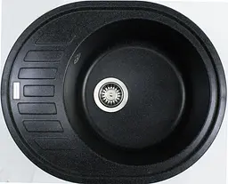 Кухонна мийка Adamant OVUM антрацит 615x495x200 мм, з крилом 61,5 см - мініатюра 2