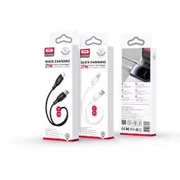 Дата кабель USB-C to Lightning 1.0m 27W High Elastic Zeus XO (NBQ239A_White) - мініатюра 4