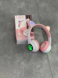 Повнорозмірні навушники бездротові No Brand Cat Headset M23 Bluetooth з RGB підсвічуванням та котячими вушками Pink - мініатюра 8