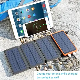 Портативна батарея Power Bank 25000mAh + Solare S025 сонячний заряд - мініатюра 10