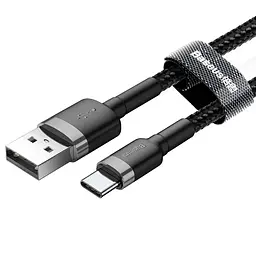 Кабель Baseus Cafule Cable USB для Type-C 2A 2m Black/Grey (CATKLF-CG1) - мініатюра 2