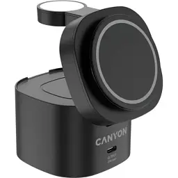 Зарядний пристрій Canyon 4-in-1 wireless charging stand 30W + cable 1.0m black (CNS-WCS405BW/A) - мініатюра 3