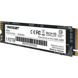 Накопичувач SSD 1.92TB Patriot P310 M.2 2280 PCIe NVMe 3.0 x4 TLC (P310P192TM28) - мініатюра 3