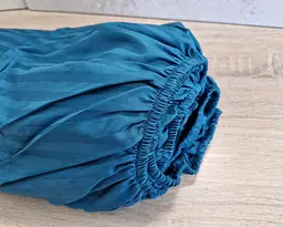 Простирадло на резинці LARA сатин-страйп LUX turquoise d13227 180х200х25 - мініатюра 4