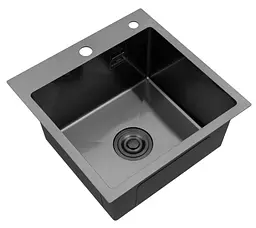 Кухонна мийка Kroner KRP Schwarze - 4545HM PVD (3.0/1.0 мм) (CV033856) - мініатюра 3