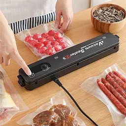 Вакууматор Vacuum Sealer вакуумний пакувальник для їжі, побутовий вакууматор чорний - мініатюра 6