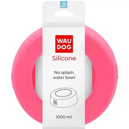 Миска-непроливайка Waudog Silicone 1 л рожевий