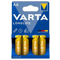 Батарейка VARTA LONGLIFE AA LR6 blister 4 (4/80/400) (3768)