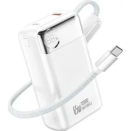 Зовнішній акумулятор WiWU Power Plus T132 12000mAh 65W White (6979107511143) [172713]