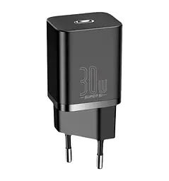 Зарядний пристрій блочок мережевий адаптер Baseus Super Si 30 W 1 USB-C (CCSUP-J01) чорний