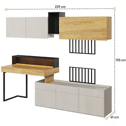 Шафа Lenart Тін Флекс підвісна сіра 110x27x45 см - мініатюра 5