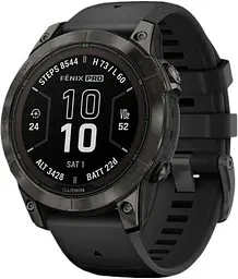 Смарт-годинник Garmin Fenix 7 Sapphire Solar Black DLC Titanium with Black Band (010-02540-34/35)
