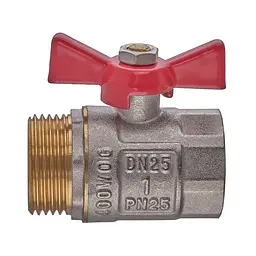 Кран кульовий ГШМ, ручка "метелик" червона Waterpro WP607-25FMW - 1" Fmw WP2917