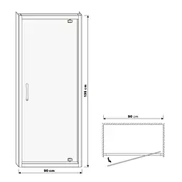 Душові двері Eger 90x195 см 599-150-90(h), прозорий, хром - мініатюра 8