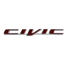 Емблема напис CIVIC (для Honda) червона+хром 170х20 мм метал (на скотчі)
