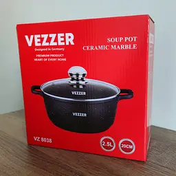 Каструля Vezzer з кришкою 20 см 2.5 л чорна (VZ8038) - мініатюра 8