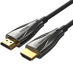 Кабель HDMI M - M, 15.0 м, V2.1, Optical 8K 60Гц 48Gbps Dolby 7.1 TPE Black Zinc Alloy Vention