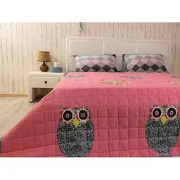 Покривало Руно двостороннє 150x212 см - Owl фуксія сатин (17496) - мініатюра 4