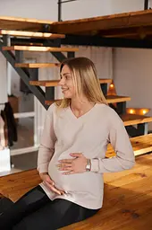 Лонгслів для вагітних з трикотажу Wien розмір XXL-3XL (50-52) Lullababe Бежевий - мініатюра 4