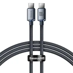 Кабель Baseus Crystal Shine Series Fast Charging Data Cable Type-C to Type-C 100W 1.2m CAJY000601 Black