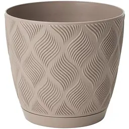 Горщик для квітів Form-Plastic Flow-15 з підставкою 1.75 л бежевий (5015-051)