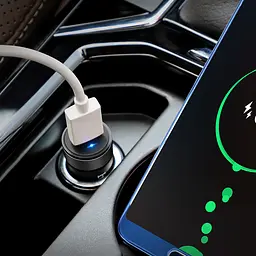 Адаптер автомобільний з підсвіткою HOCO Z32A Compatible Super Fast Charge 1USB 4A QC3.0 18W чорний - мініатюра 3