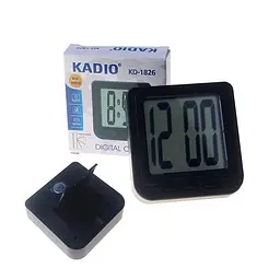Настільний годинник Kadio KD-1826 цифровий на батарейках чорний - мініатюра 3