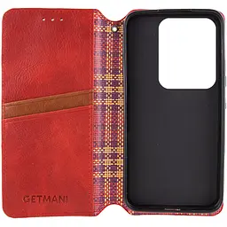 Шкіряний чохол-книжка Getman Cubic (PU) для Motorola Moto G87 5G Червоний - мініатюра 2