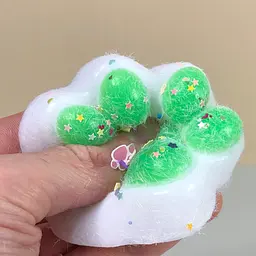 Сквіш антістрес UFT Squish Cat Paw Fluffy 5 Пухнаста лапка Green - мініатюра 4