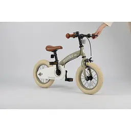 Велосипед-біговел Qplay Miniby 3в1 12" Grey-Green (CB02MiniBy12Grey-Green) - мініатюра 13