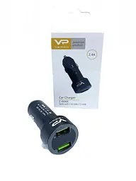 Автомобільний зарядний пристрій у прикурювач Veron Car Charger with LCD Long 2.4 A 2 USB Чорний (C-604A)